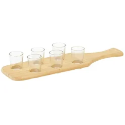 Planche cocktail avec 6 verres à shooter