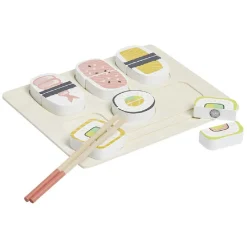 Planche jeu sushi et baguette en bois