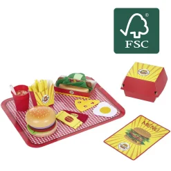 Plateau Fast food en bois certifié FSC® 37 pièces