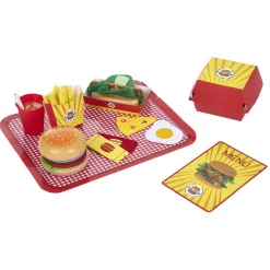 Plateau Fast food en bois certifié FSC® 37 pièces