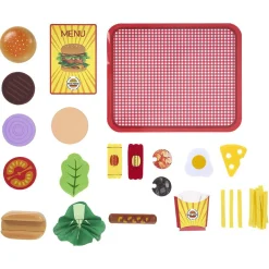 Plateau Fast food en bois certifié FSC® 37 pièces