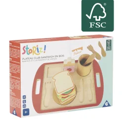 Plateau sandwich club en bois