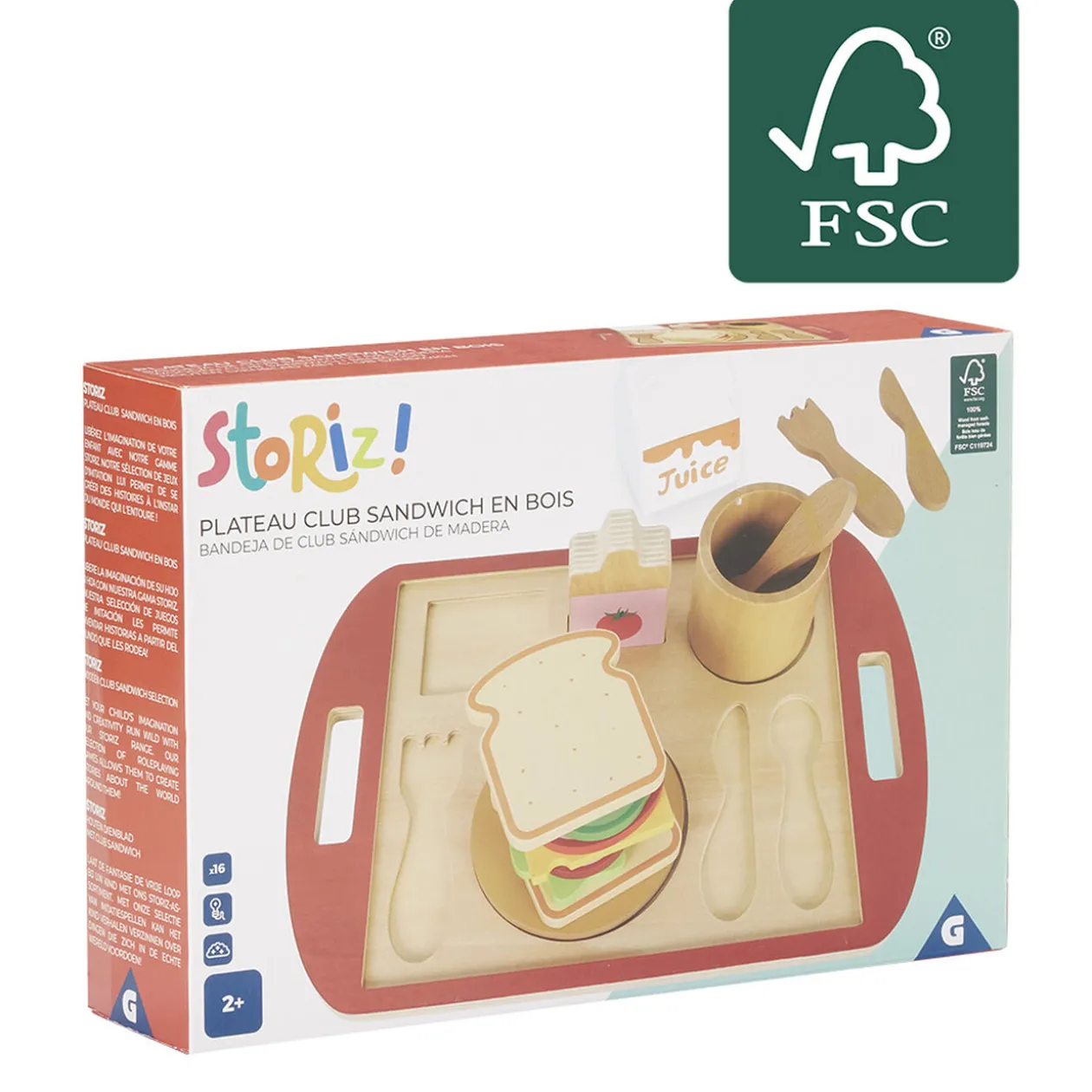 Plateau sandwich club en bois