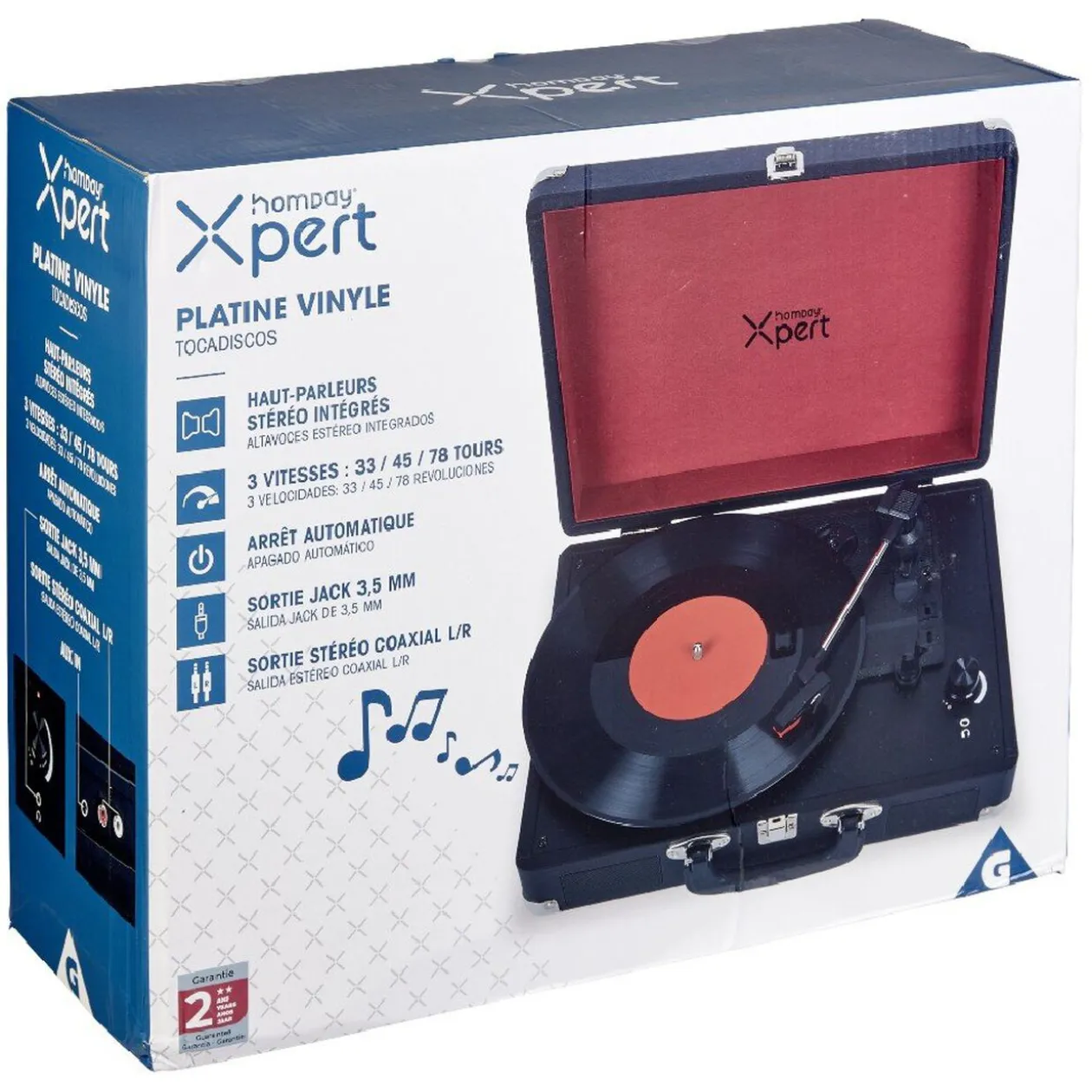 Platine vinyle Homday X-Pert rouge et noire