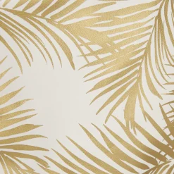 Pochette à maquillage motif feuillage tropical doré