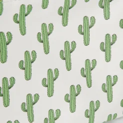 Pochette à maquillage motif tropical cactus vert