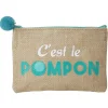 Pochette avec pompom en jute