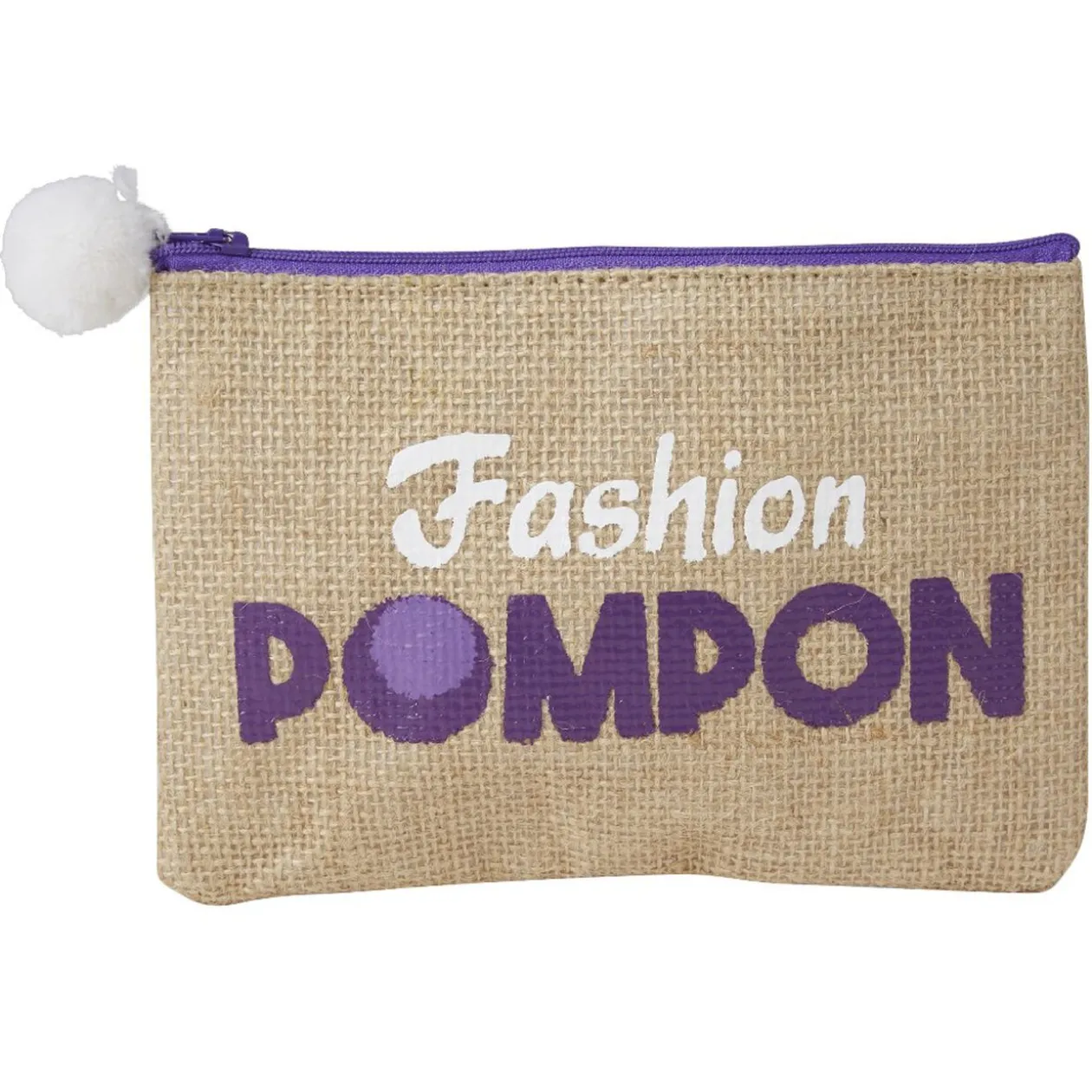 Pochette avec pompom en jute
