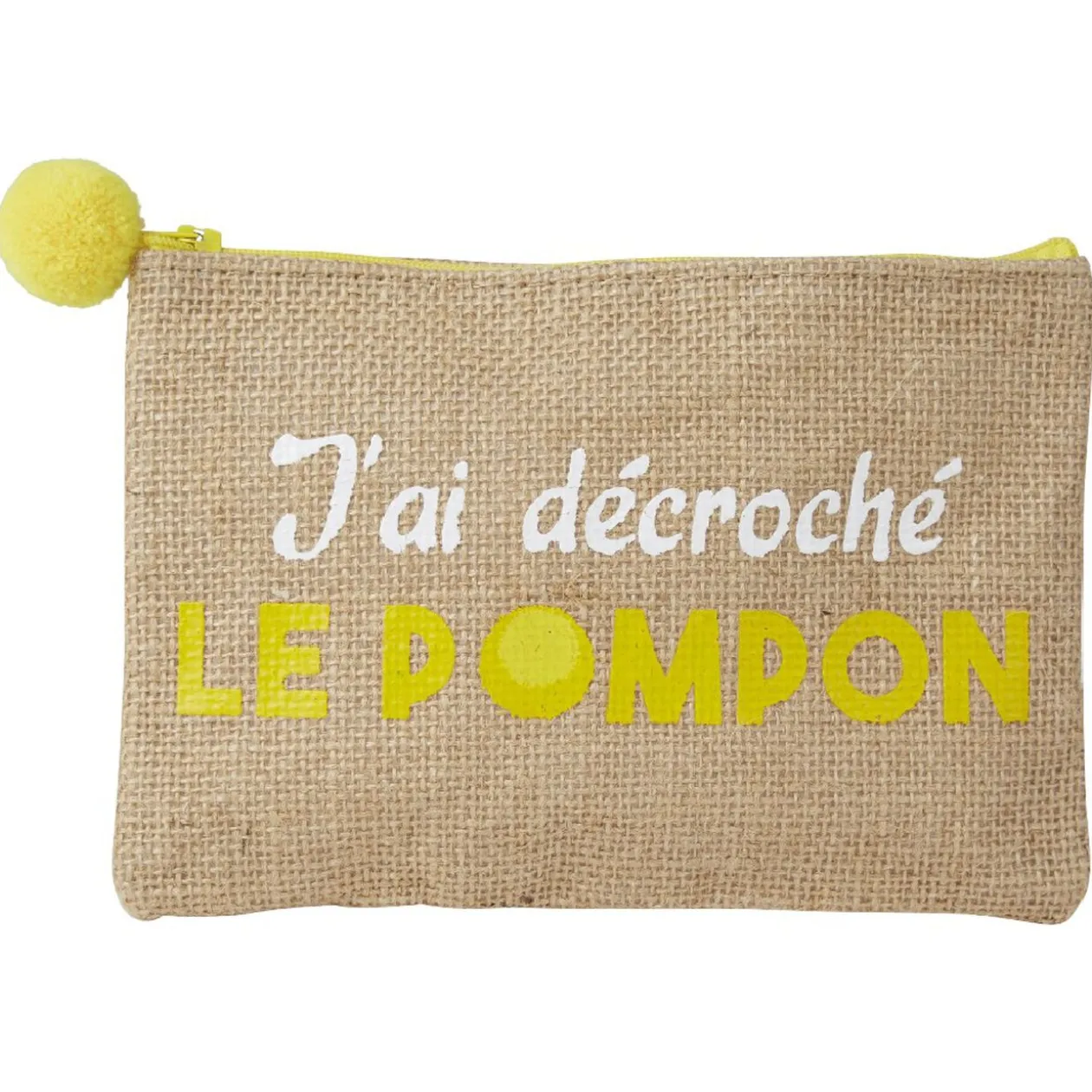 Pochette avec pompom en jute