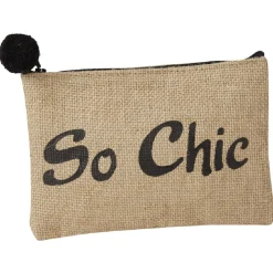 Pochette avec pompom en jute
