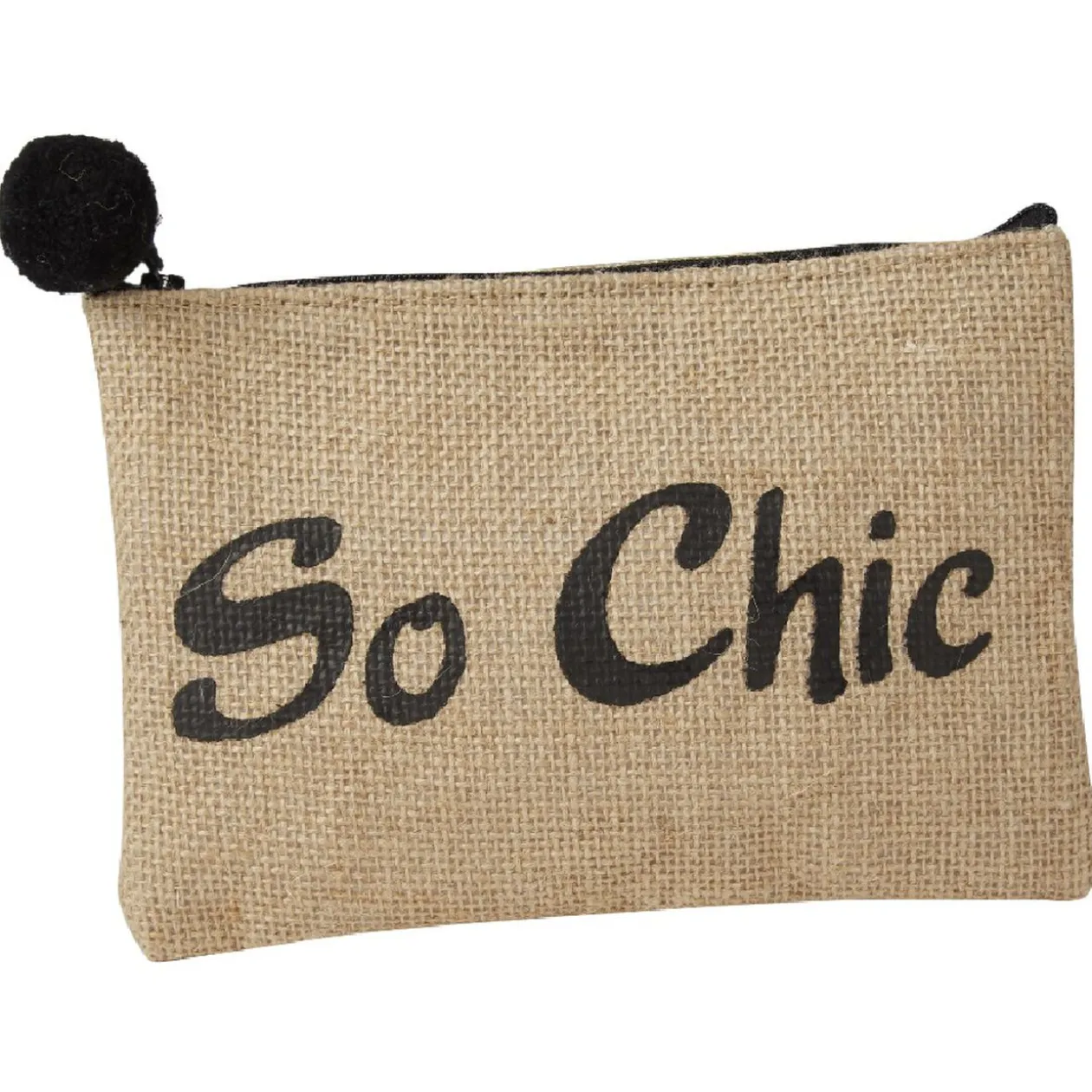 Pochette avec pompom en jute