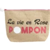 Pochette avec pompom en jute