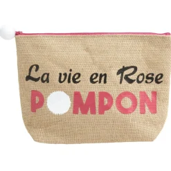 Pochette avec pompom en jute
