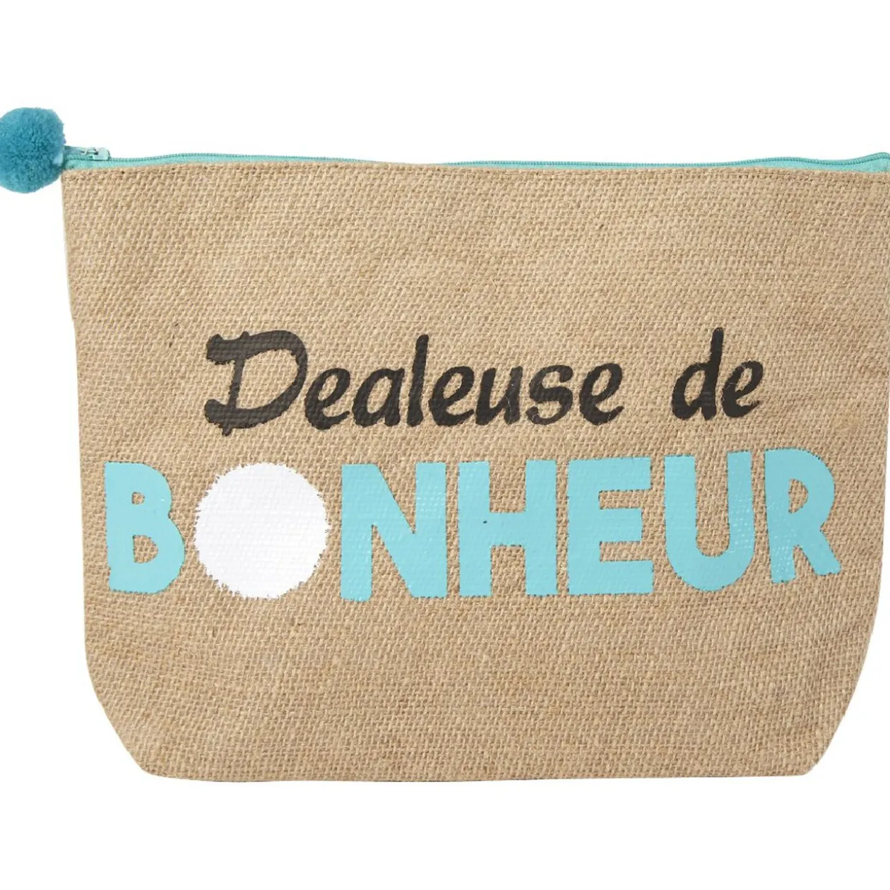 Pochette avec pompom en jute