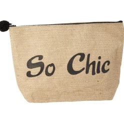 Pochette avec pompom en jute