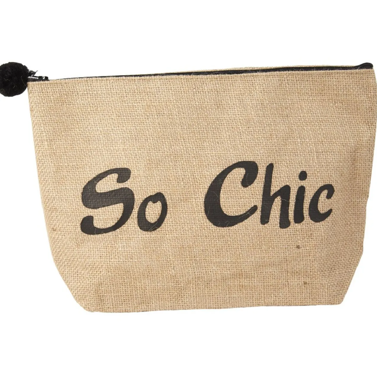 Pochette avec pompom en jute