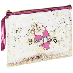 Pochette bikini transparente à paillettes