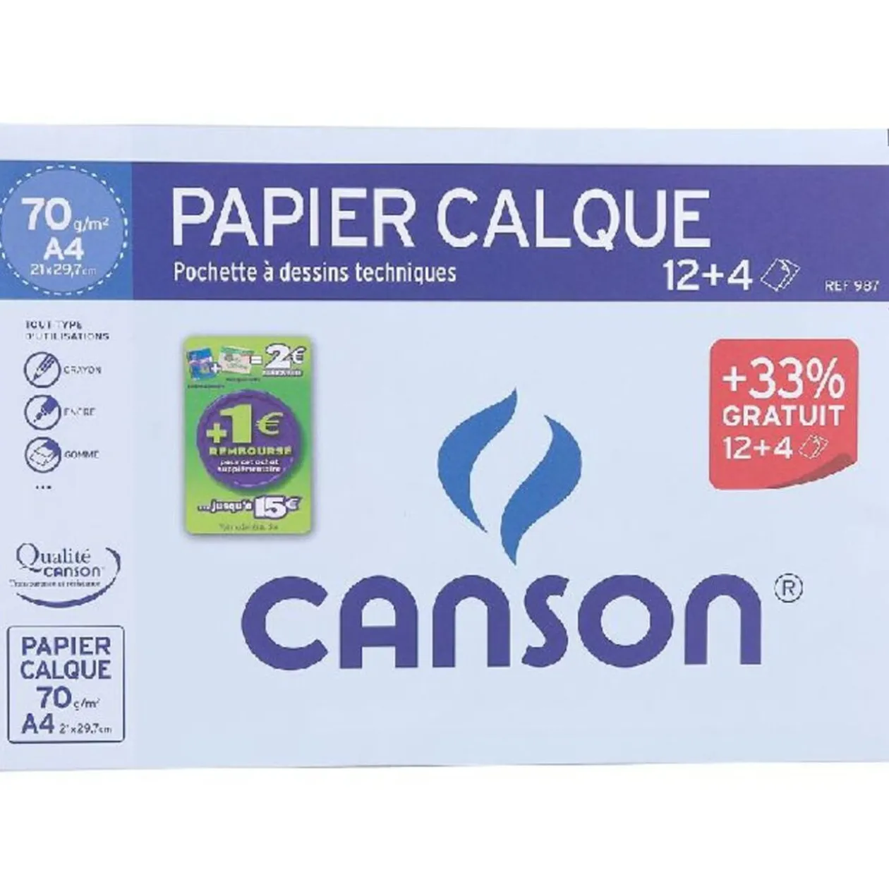 POCHETTE CANSON PAPIER CALQUE
