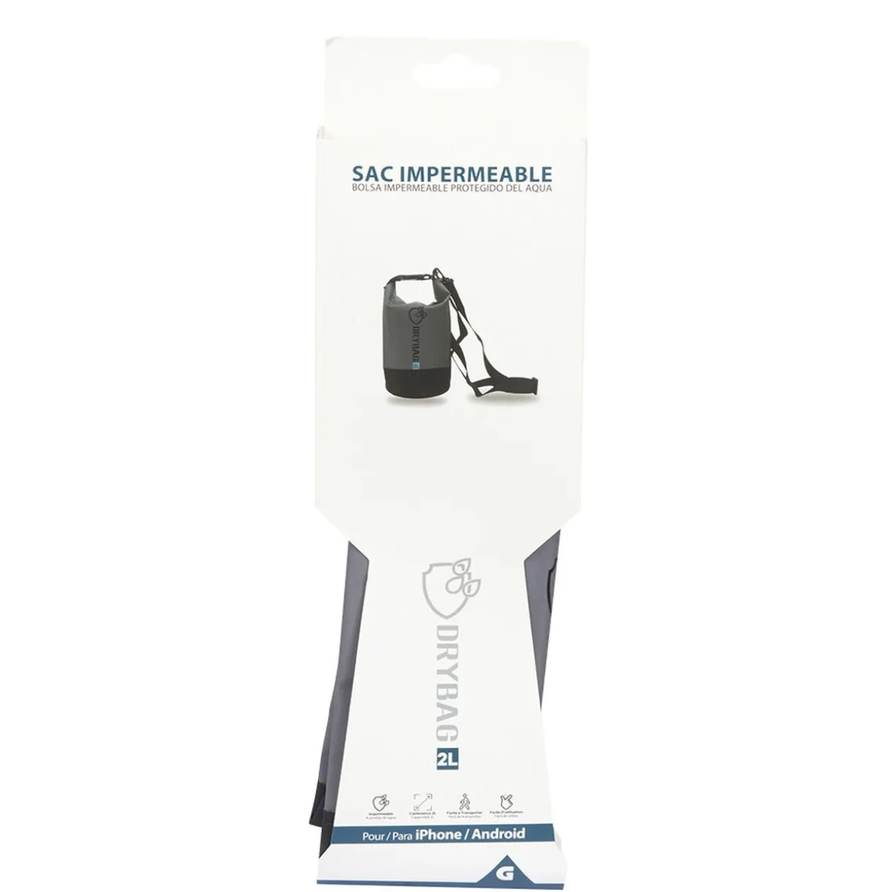 Pochette imperméable pour téléphone gris et noir