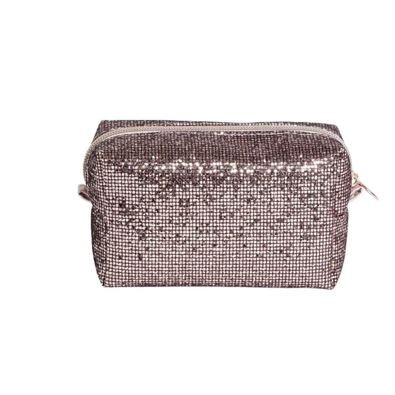 Pochette pailletée rectangulaire 15x7xH9cm - 2 modèles rose ou noir