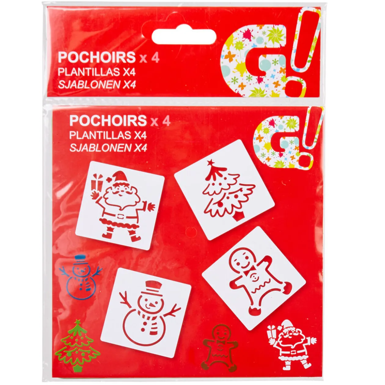 Pochoir de Noël x4