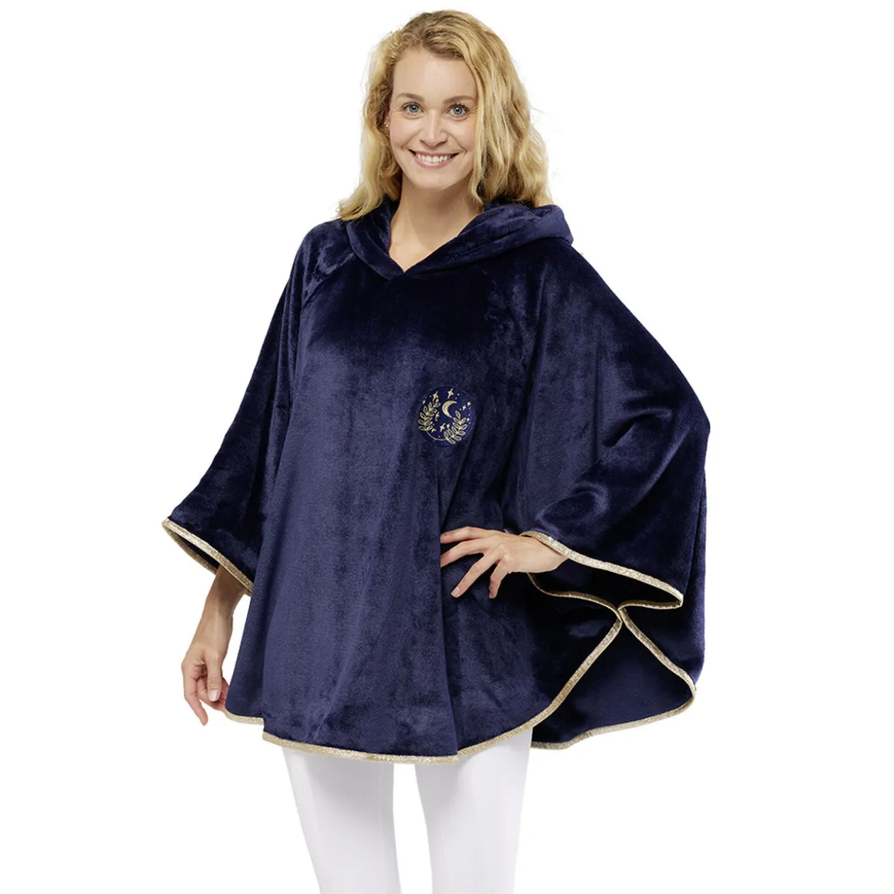 Poncho design chat bleu et doré Taille XS/S