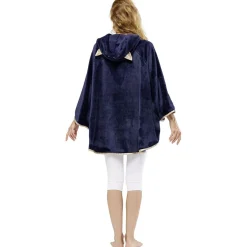 Poncho design chat bleu et doré Taille L