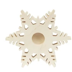 Porte bougie flocon de neige à décorer en bois