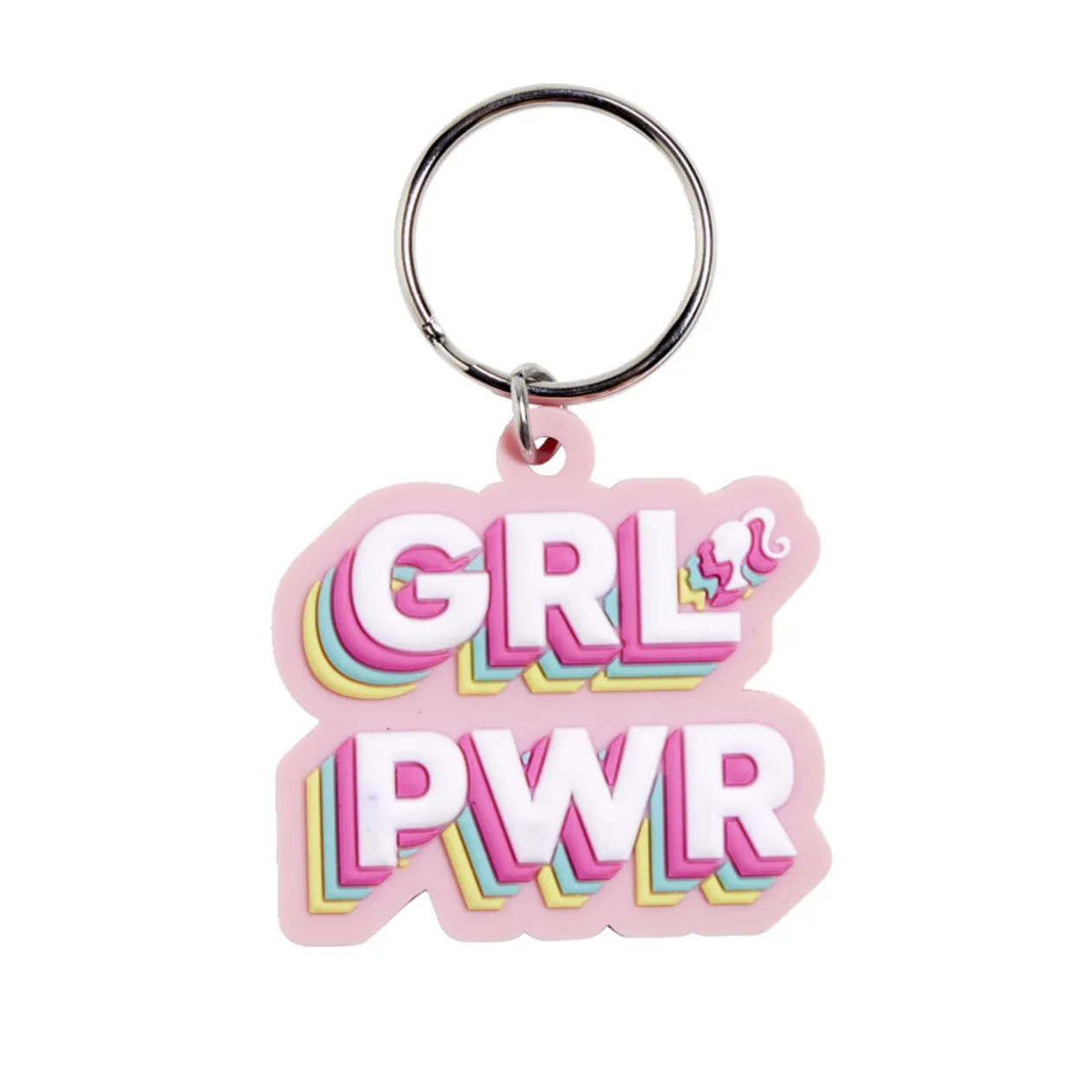 Porte clé Barbie Grl' Pwr caoutchouc rose