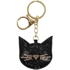 Porte clé chat strass