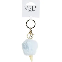 Porte clé cornet de glace et boule pompon - 3 coloris