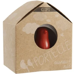 Porte clé design oiseau dans sa niche