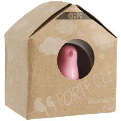 Porte clé design oiseau dans sa niche