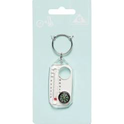 Porte clé 3en1 thermomètre boussole loupe