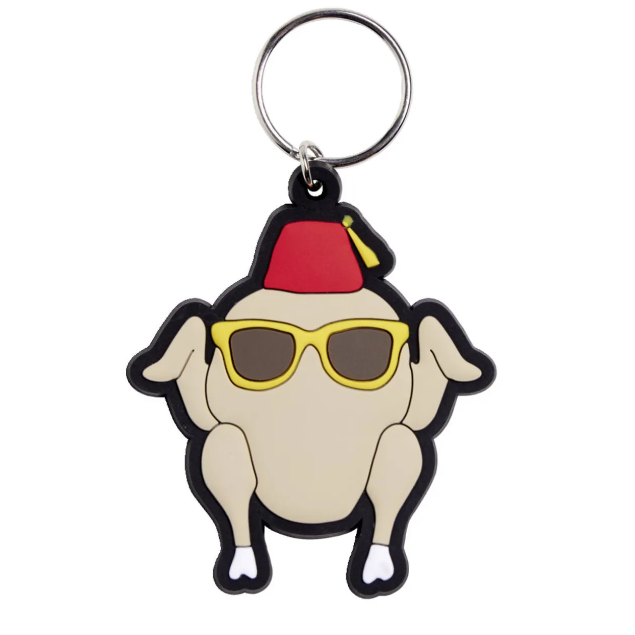 Porte clé Friends dinde caoutchouc beige