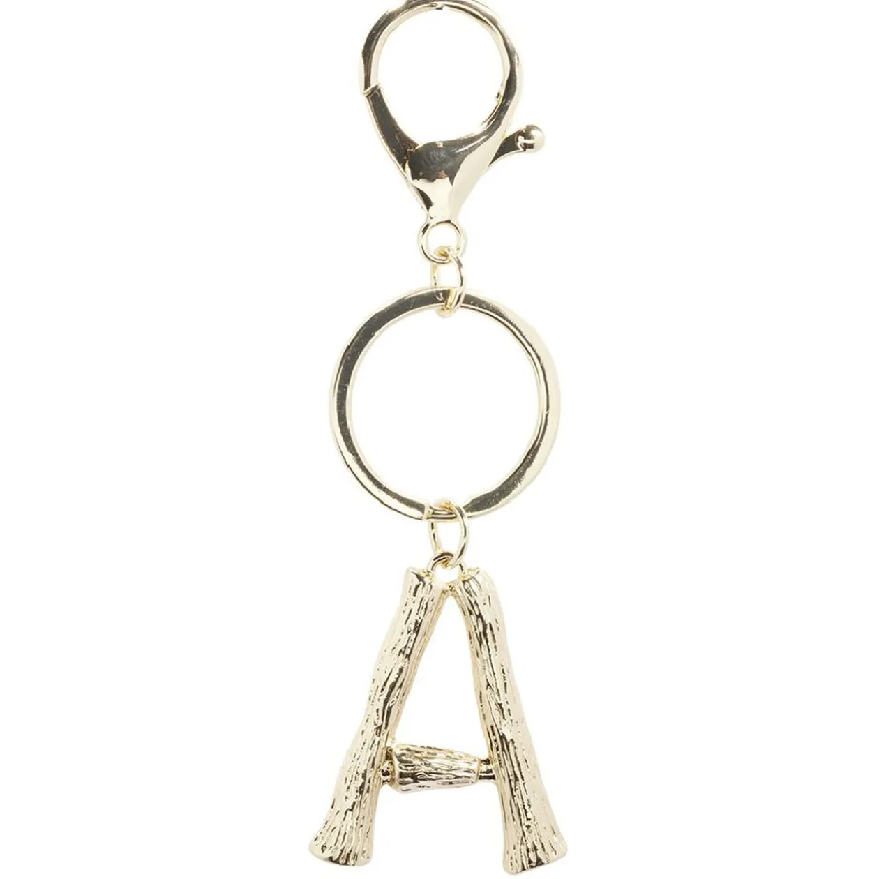 Porte clé lettre alphabet dorée