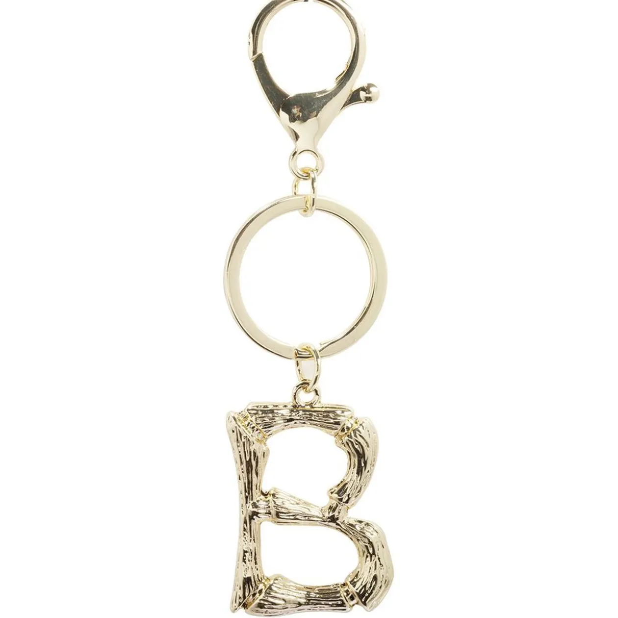 Porte clé lettre alphabet dorée