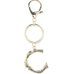 Porte clé lettre alphabet dorée
