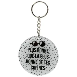 Porte clé miroir avec inscription message