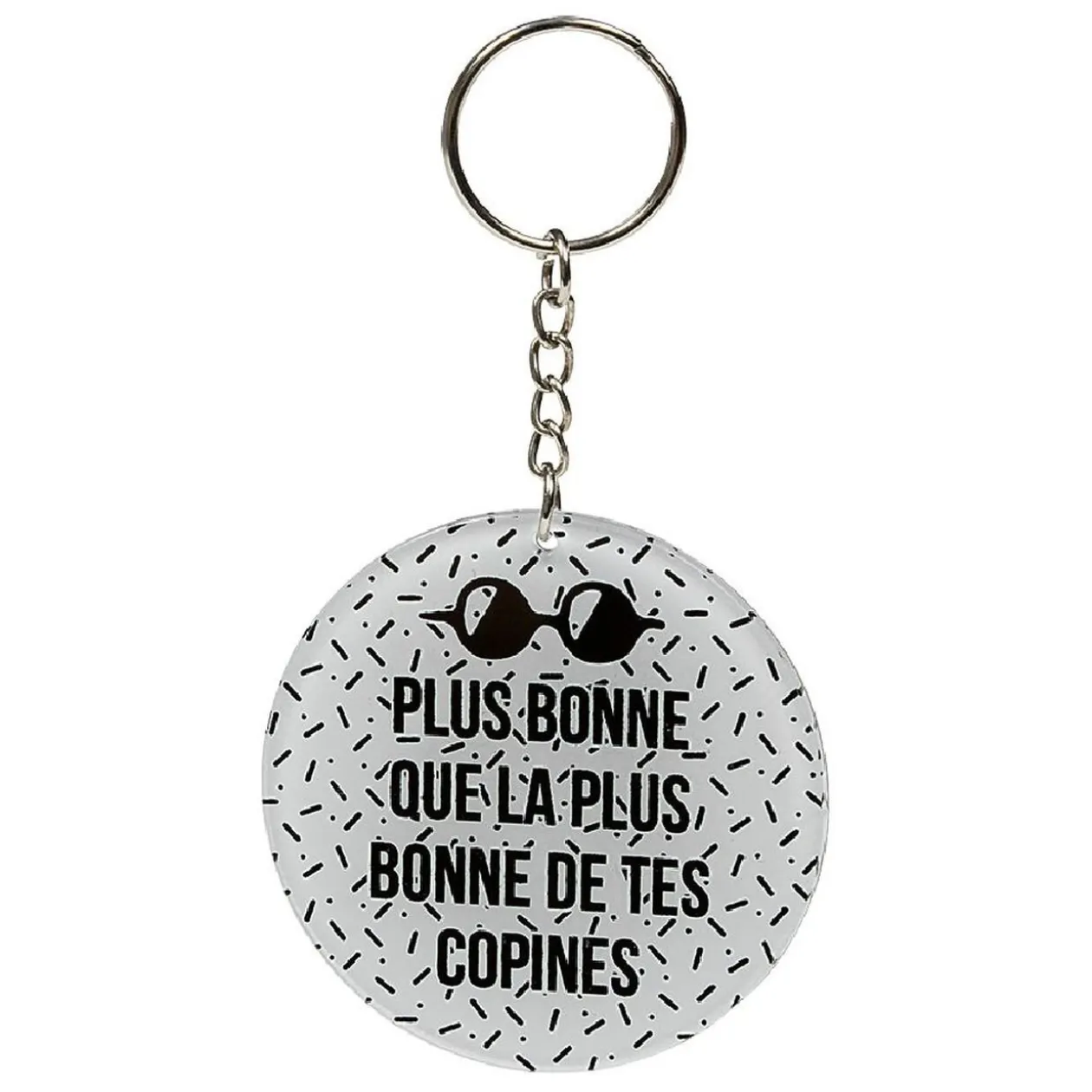 Porte clé miroir avec inscription message