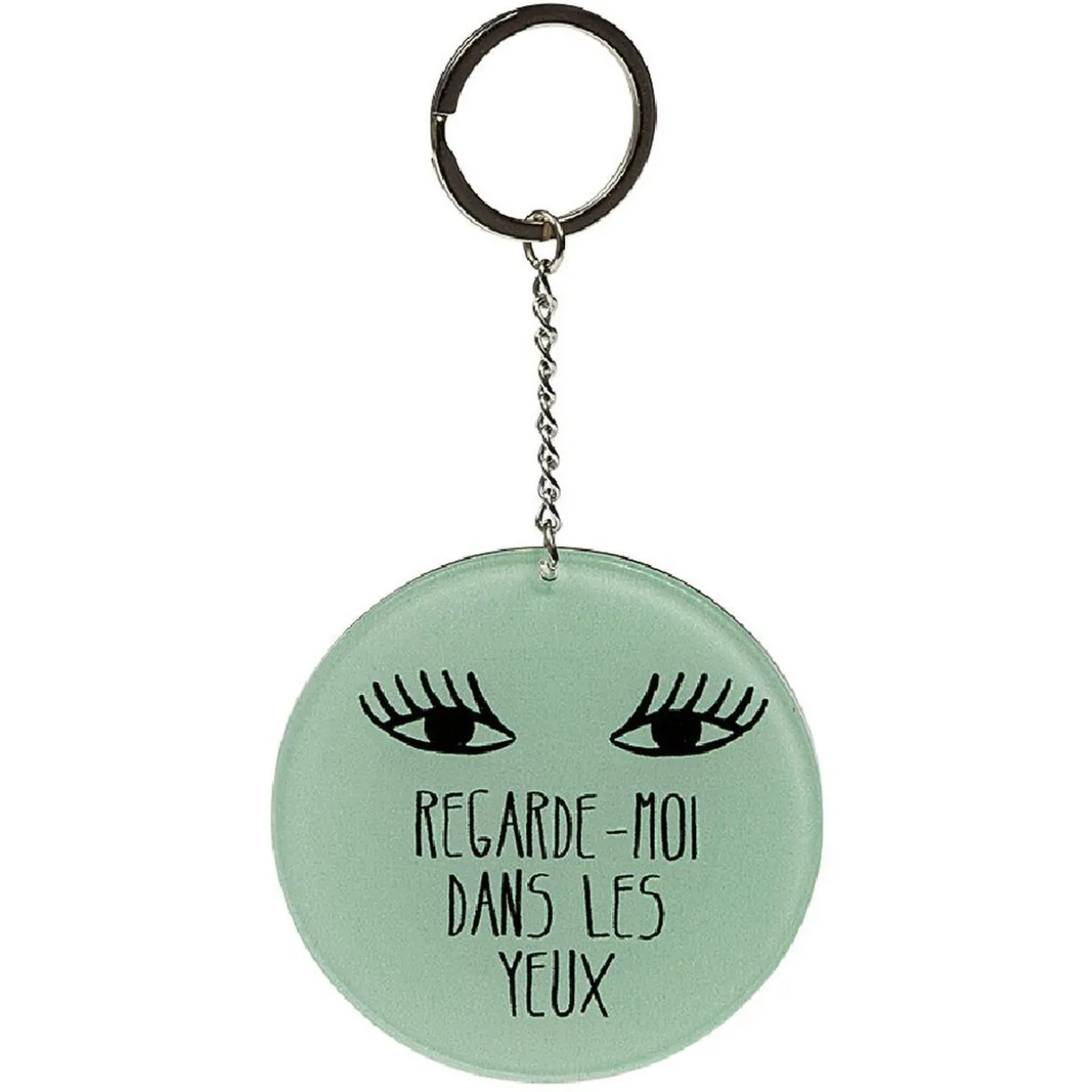 Porte clé miroir avec inscription message