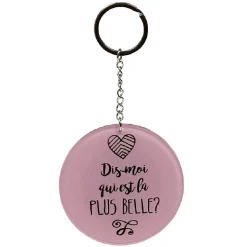 Porte clé miroir avec inscription message