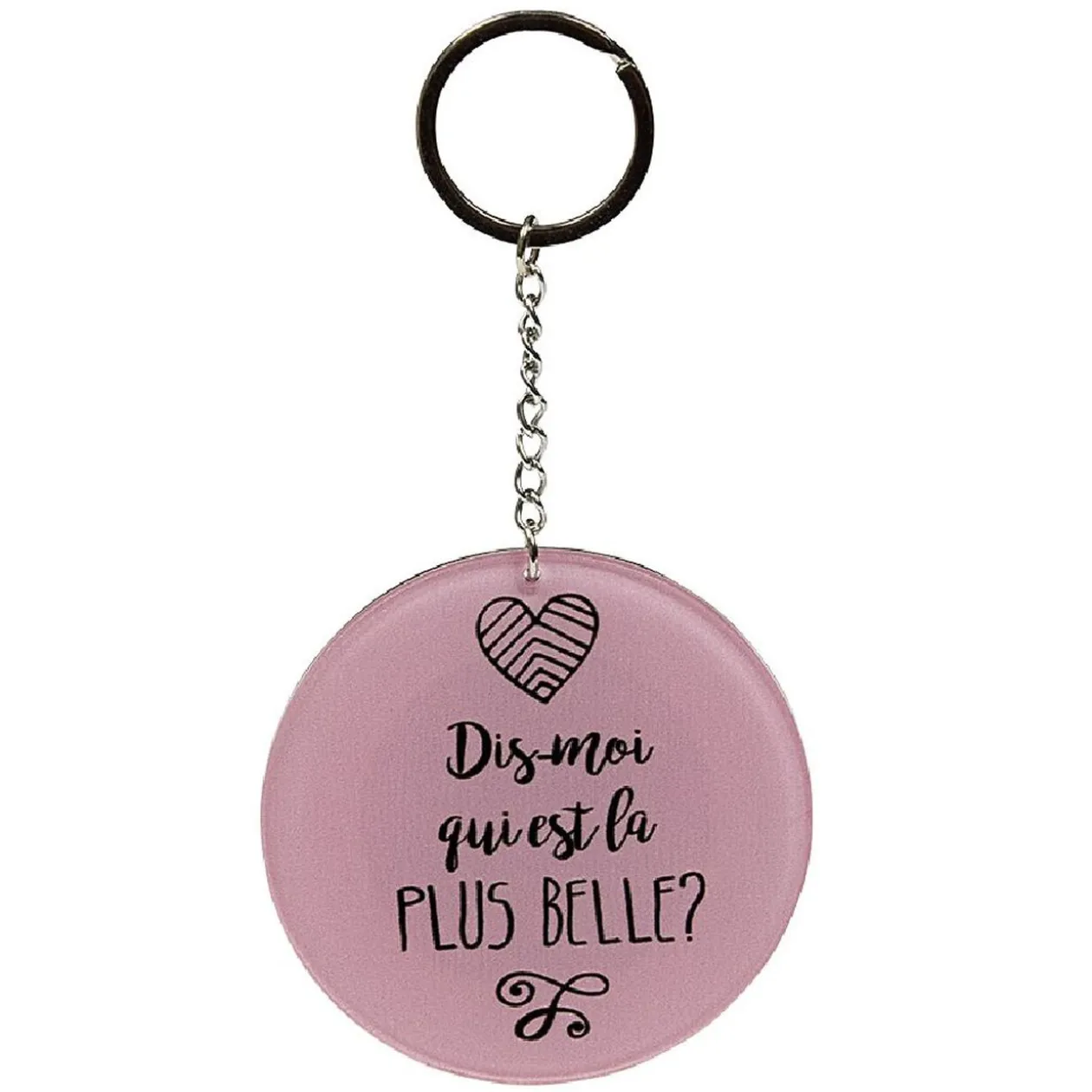 Porte clé miroir avec inscription message