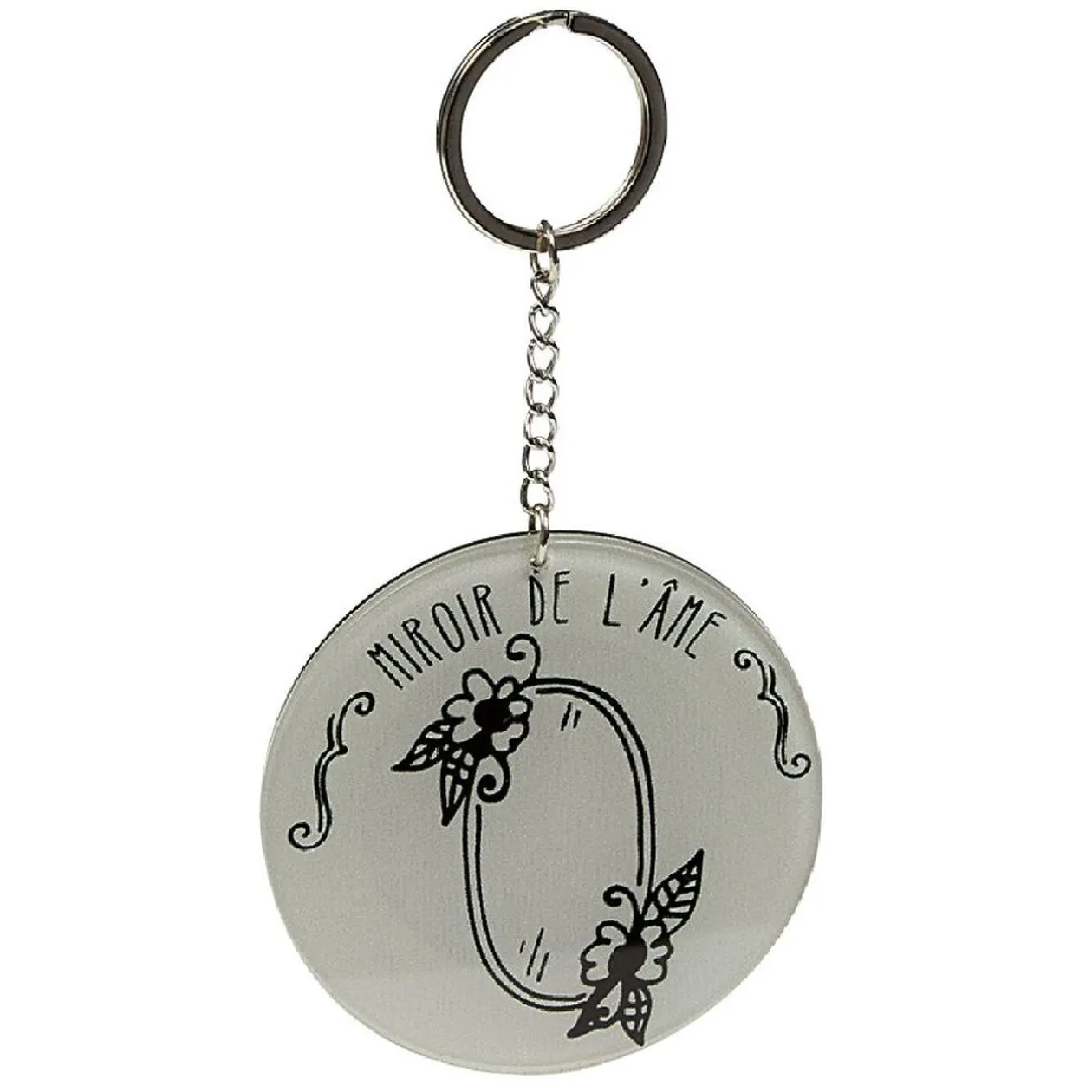 Porte clé miroir avec inscription message