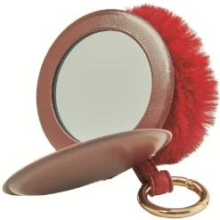 Porte clé pompon avec miroir