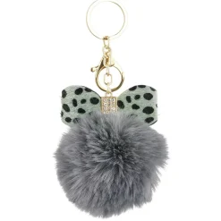 Porte clé pompon et noeud