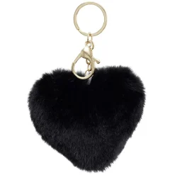 Porte clé pompon forme coeur L11xH8cm