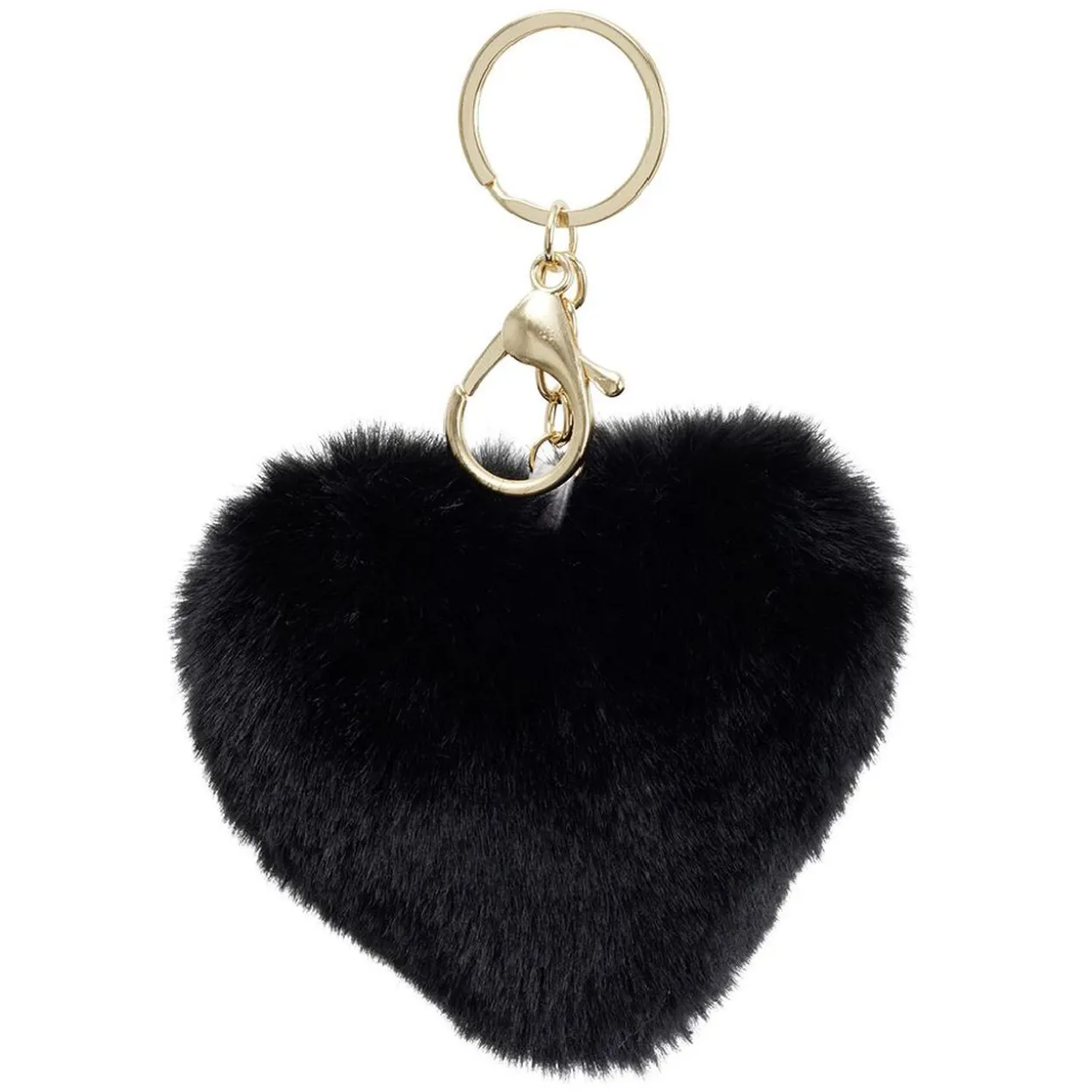 Porte clé pompon forme coeur L11xH8cm