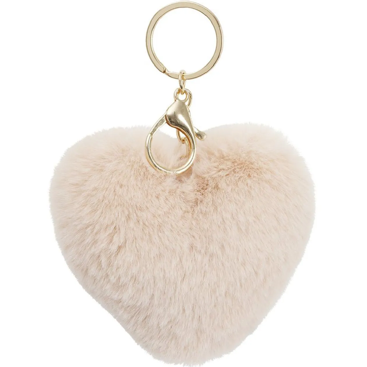 Porte clé pompon forme coeur L11xH8cm