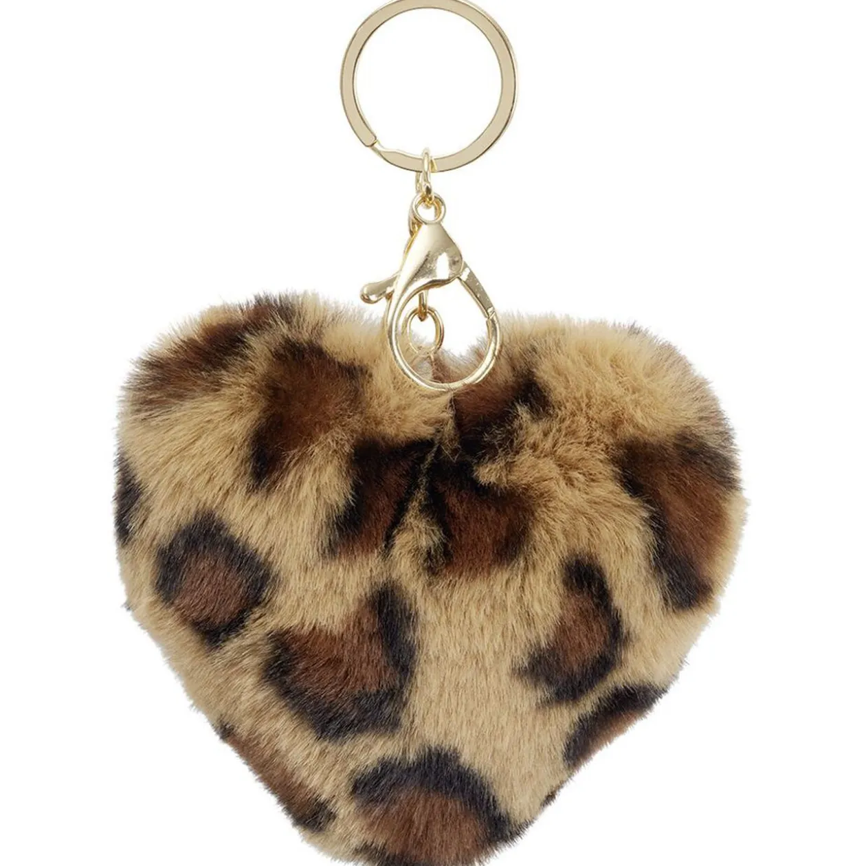 Porte clé pompon forme coeur L11xH8cm